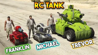 GTA 5 : MAIN CHARACTERS GOT RC TANK (FRANKLIN VS MICHAEL VS TREVOR)