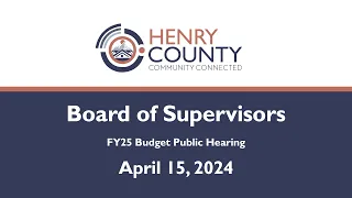 Public Hearing: FY25 School and Total County Budget
