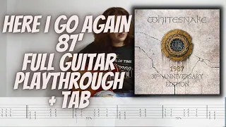 Here I Go Again - Whitesnake Full Guitar Playthrough + TAB