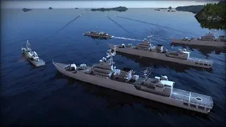 Wargame Red Dragon AI match: Naval battle, China vs USA