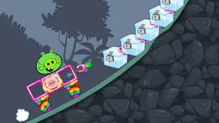 Bad Piggies - GIRL PIGGIES TAKE THE HIDDEN LOOT CRATE BY USING GRAPPLE HOOK!