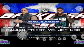 Damian Priest Vs Jey Uso | WWE World Heavyweight Championship | Backlash | WWE 2K24 Dolphin Emulator