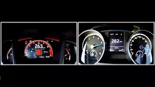 0-270 kph - Comparism - Honda Civic Type R 320hp MY 2018 vs. Volkswagen Golf R MK VII 300 hp