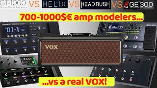 BOSS GT 1000 vs Line 6 Helix vs Headrush vs Mooer GE 300: which is the best modeler of a VOX AC30?