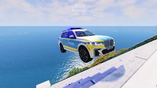 Backward Police Cars vs Steepest Stair (BeamNG Drive)