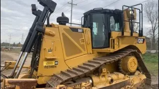 Renting a newer Cat D8T dozer and pulling stumps
