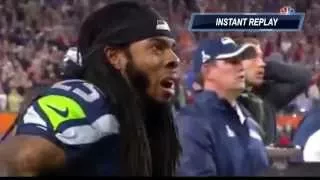 Richard Sherman Reaction - Patriots vs Seahawks 2/1/2015 Super Bowl XLIX