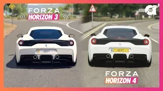 Forza Horizon 4 vs Forza Horizon 3 || 𝗚𝗿𝗮𝗽𝗵𝗶𝗰𝘀 𝗖𝗼𝗺𝗽𝗮𝗿𝗶𝘀𝗼𝗻 🎥🏎️