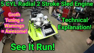 5 Cylinder Radial Two Stroke Sled Engine Runs!