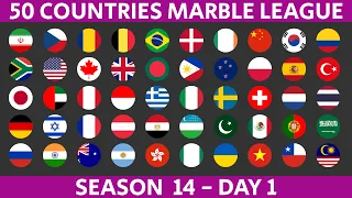 50 Countries Marble Race League Season 14 Day 1/10 (First Day)  Marble Race in Algodoo