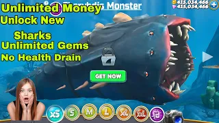 Hungry Shark🦈 World Hack New Version||Unlimited Money Gems No Health Drain||Free #trending #viral