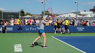 Elena Rybakina forehand, backhand from forehand perspective, Rogers cup 2023