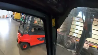 what it looks like unloading 2 trailers after lunch break with no space as a forklift operator
