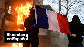Huelgas en Francia: enfrentamientos violentos, incendios y gases lacrimógenos marcan a Macron