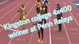 2024 Penn Relays - Quincy Wilson 44 not enough after fall for Kingston College in the 4x400