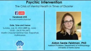 Psychic Intervention: The Crisis of Mental Health in Times of Disaster