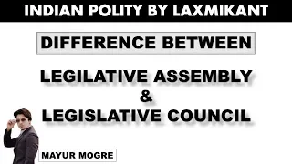 Indian Polity- Difference between Legislative assembly and legislative council