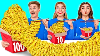 100 Шарів їжі Челендж | Смішні челенджі Multi DO Challenge