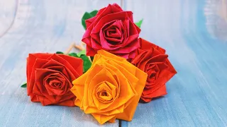 DIY Rose flower from paper | How to make Realistic rose | Easy Origami Rose | How to make Paper rose