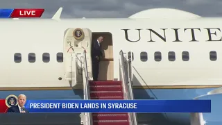 Biden getting off plane