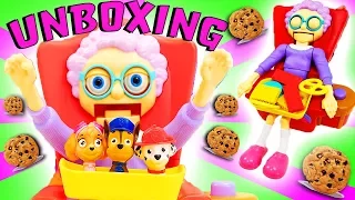 Greedy Granny Unboxing with Paw Patrol Skye, Marshall & Chase! Learn Colors, Numbers & Counting!