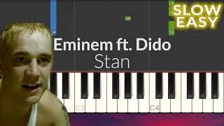 Eminem - Stan ft. Dido SLOW EASY Piano Tutorial