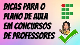 CONCURSO DE PROFESSORES || PLANO DE AULA