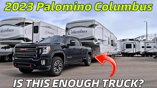 2023 PALOMINO COLUMBUS 379MB Review: How Much Truck Do You Need For This Mid Bunk Fifth Wheel???