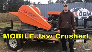 Mobile 8"x 12" Jaw Crusher on a Trailer Powered by Honda Engine