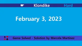 Microsoft Solitaire Collection | Klondike Hard | February 3, 2023 | Daily Challenges
