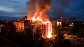 Масштабна пожежа в Кам'янці-Подільському: відео з дрона