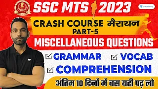 SSC MTS 2023 I SSC MTS English I Crash Course Series I English Expected Question I Day-5 I Jai Sir