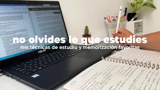 Estudia sin olvidar: mis técnicas favoritas de estudio y memorización / métodos que debes conocer