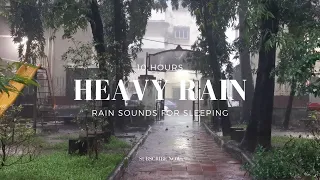 10 Hours Heavy Rain In Park | Rain Sounds For Sleeping, Relax And Focus