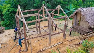 Build a wooden house, In the farm area / Life Living Nature - Days 42