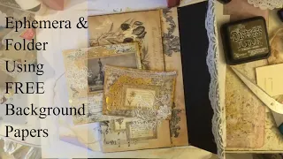 Craft with Me - Using My Free Background Papers #2 - Making Ephemera & Folder