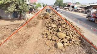 EP4 Road Widening Project For National Road 7 Use Dozer SHANTUI SD16 Pushing Clearing Stone