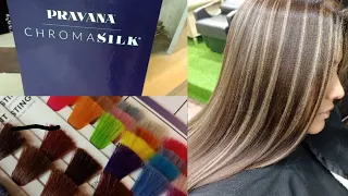 Hair Slicing Technique in Kharian Branch with PRAVANA COLOR by AISHA BUTT