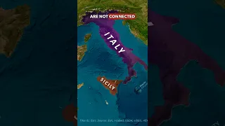 Why Italy And Sicily Are Not Connected ?? 🔥 #shorts #geography #italy #facts #educational #maps #geo