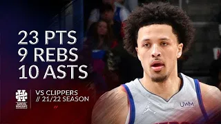 Cade Cunningham 23 pts 9 rebs 10 asts vs Clippers 21/22 season