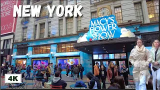 4K NYC Walk - Macy's Flower Show 2023 🗽🌸  Bryant Park - 6th Avenue