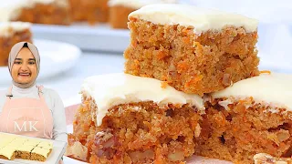 Super easy & moist CARROT CAKE recipe to feed a crowd! Carrot sheet cake