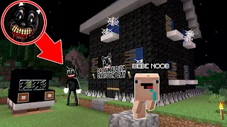 BEBE NOOB VS CASA MALDITA CARTOON CAT - MINECRAFT TROLL