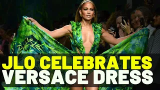 Jennifer Lopez Celebrates Iconic Green Versace Dress