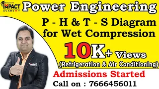 P - H & T - S Diagram for Wet Compression | Refrigeration & Air Conditioning | Power Engineering |