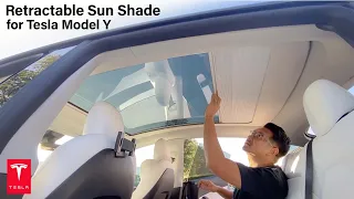 New Retractable Sun Shade for Tesla Model Y / It's better than you think! #teslamodely