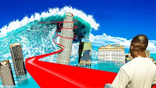 I tried a dangerous tsunami ride in GTA 5