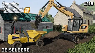 Making a house garden with Caterpillar M315F | Public Works | Geiselberg | Farming Simulator 19