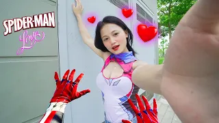 SPIDER-MAN IS IN TROUBLE WITH ANGRY SPIDER-GIRL | HE DOESN'T WANT HER TO BE ALONE (Funny ParkourPOV)