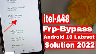 itel A48 FRP Bypass Android 10 2022 |L6006L  Google Account Bypass Without Pc  Fix Google A48 frp